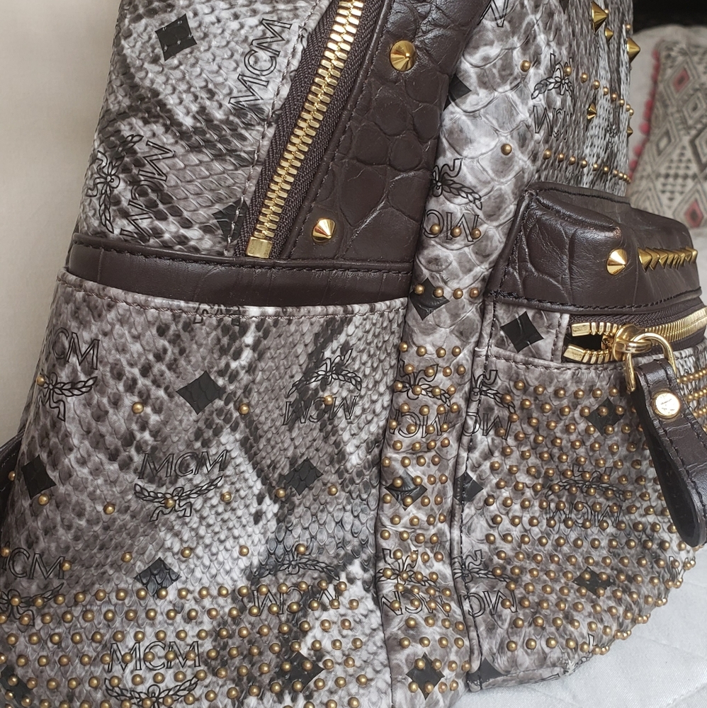 Mcm Backpack Small Python Stud Armour - image 6